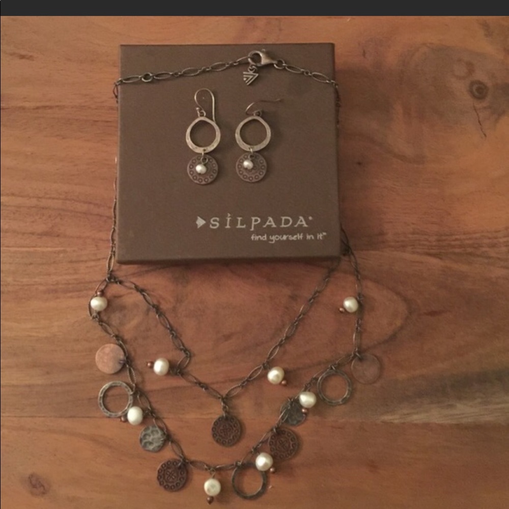 Silpada necklace and earrings